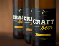 Photo of beer bottles labelled "craft beer."