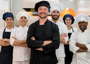 a group of kitchen staff