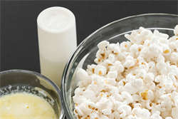Melted butter, salt, and popcorn.