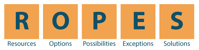 Image of the acronym ropes, for the Strengths-Based Assessment.