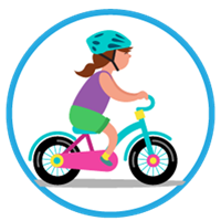 Illustration of child riding a bike