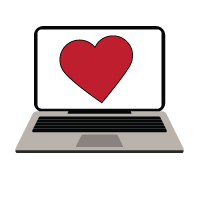Laptop with heart in it