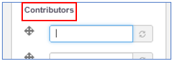 Screenshot showing the contributor field. The contributor title is highlighted.
