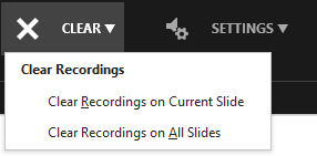 Clear recording options as seen in slide show view.