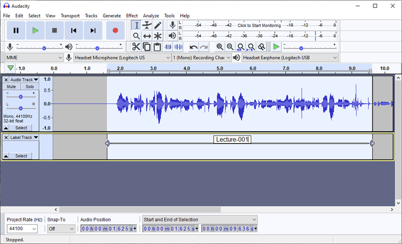 audacity record