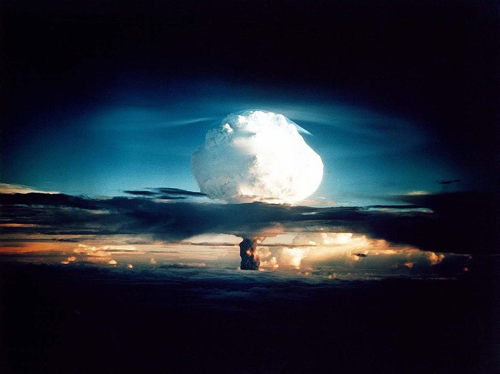 Mushroom cloud of nuclear weapons test 'Mike' on Enewatak Atoll