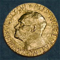 Front of the Nobel Peace Prize, featuring Alfred Nobel's profile