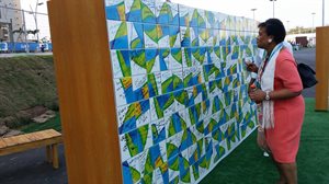 Commonwealth Secretary-General Patricia Scotland signing the Olympic Truce Wall